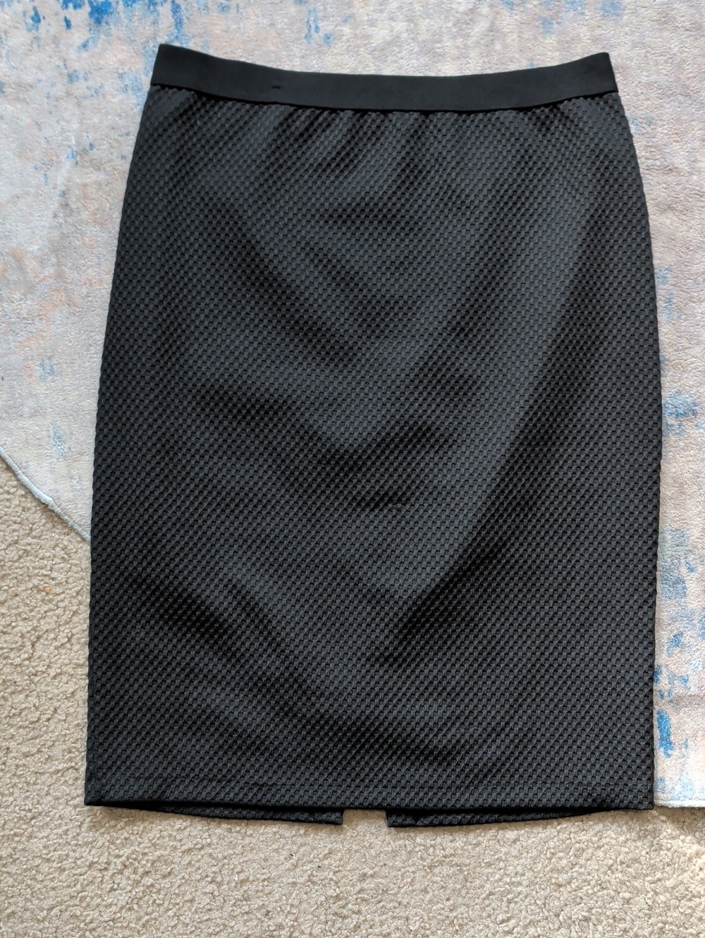 Alfani Black Textured Stretch Pencil Skirt Women's Large